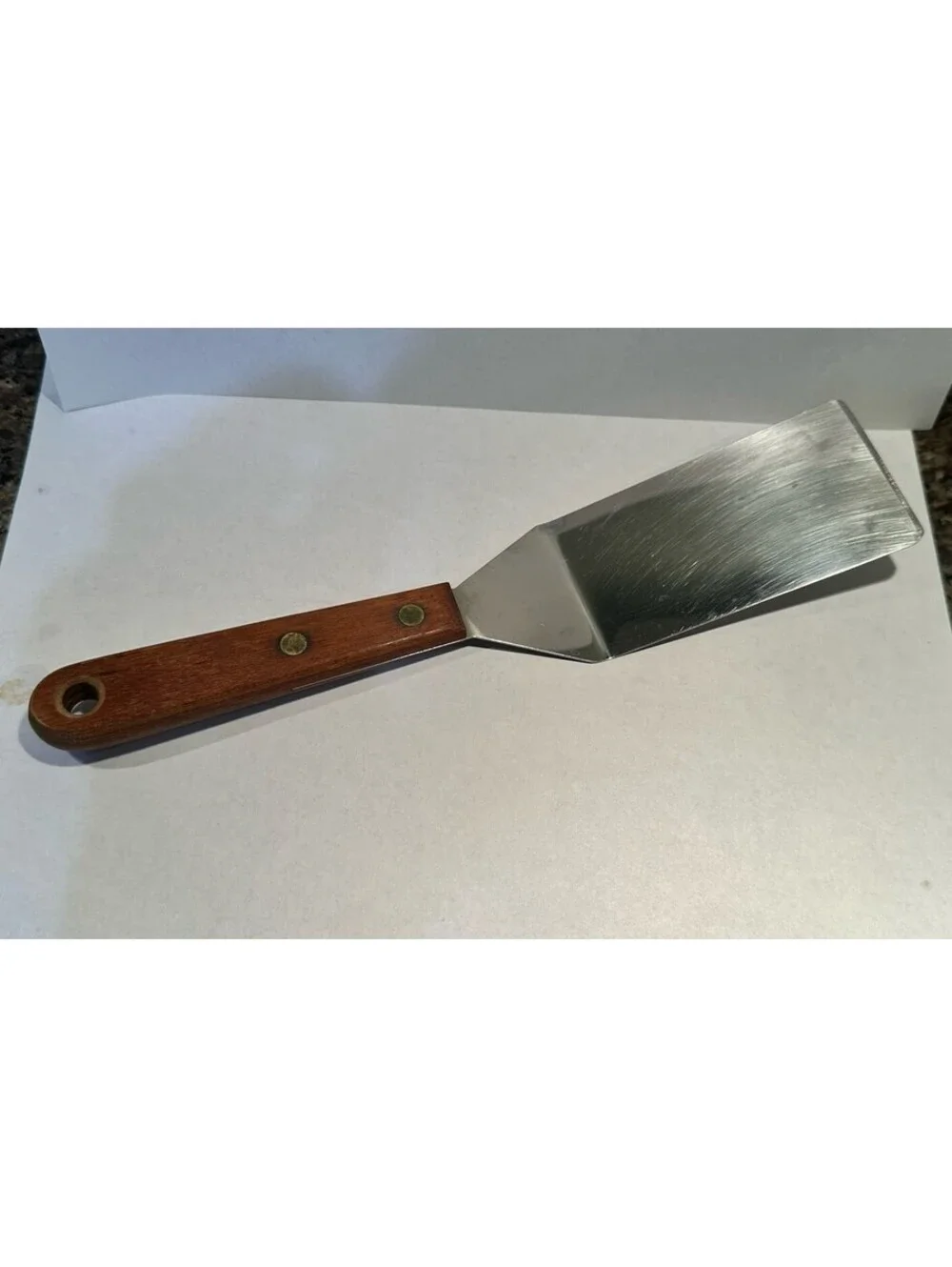 Vintage Robinson Knife Co Stainless 12” Spatula Turner Wood Handle USA